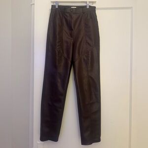 Burgundy Faux Leather Aritzia Pants